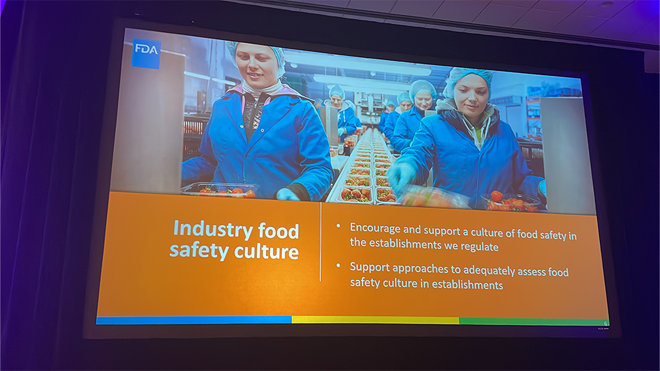 FDA slide from food safety culture opening keynote