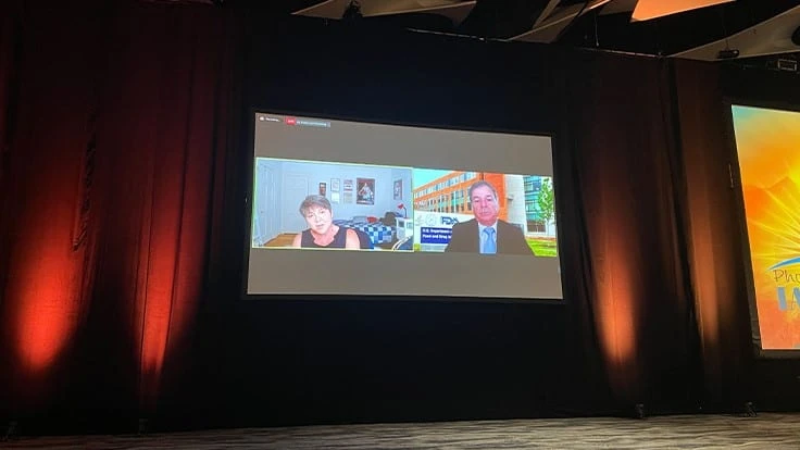 Sandra Eskin and Frank Yiannas speaking at IAFP 2021