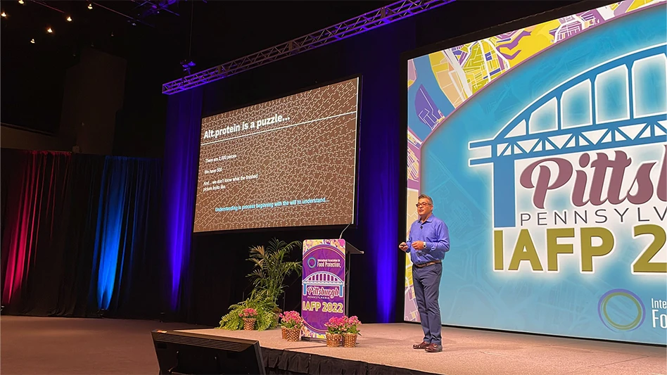 A session on the safety of novel foods on the third day at IAFP 2022.