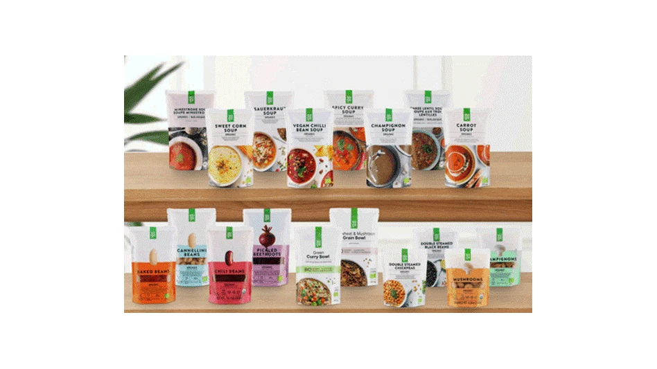 The Auga Group’s line of soup and canned products.