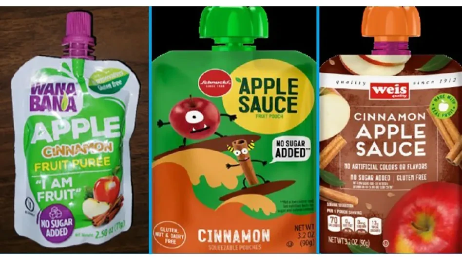 Earlier this year, FDA, along with CDC and state and local partners, investigated reports of elevated blood lead levels in individuals with reported exposure to Apple Cinnamon Fruit Puree pouches manufactured in Ecuador and sold under WanaBana, Weis, and Schnucks brands.