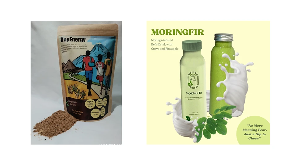 University of Costa Rica's submission, HopEnergy, is an instant powdered drink designed for migrants passing through Costa Rica made from panela, milk, grains and seeds. Taylor’s University's submission, Morningfir,  is a revitalizing blend of kefir infused with antioxidant-rich and nutrient packed moringa leaves, guava and pineapple.