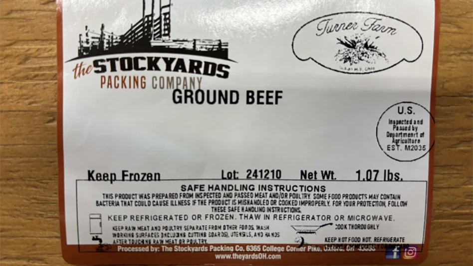ground beef label