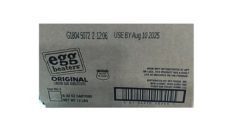 recalled liquid egg products