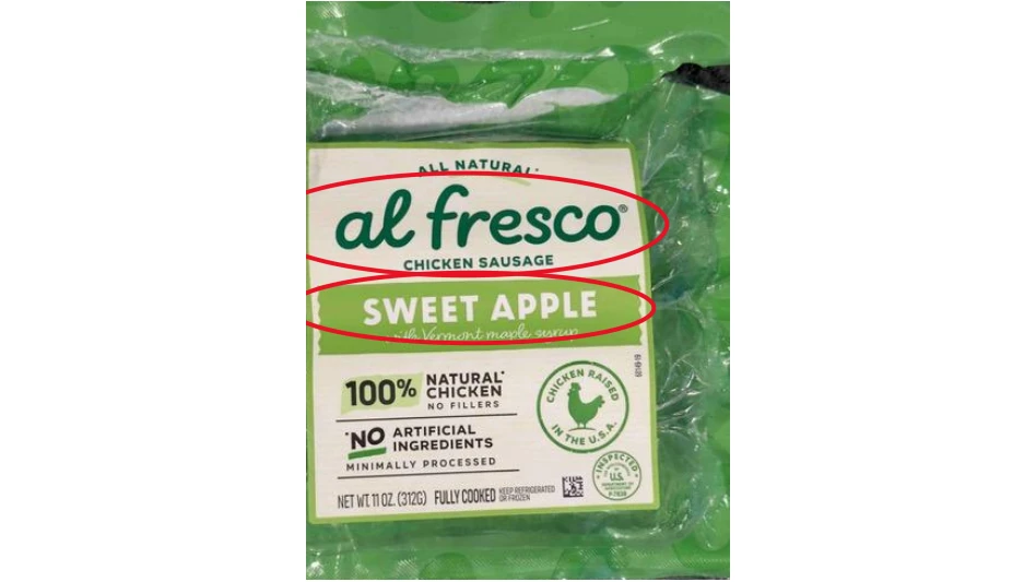 Kayem Foods chicken sausage sweet apple with Vermont syrup