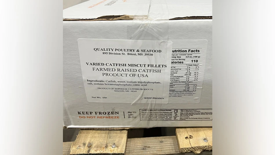 Quality Poultry & Seafood Recalls Various Catfish Fillet Products
